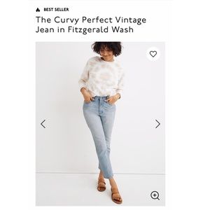 NWT Madewell Perfect Vintage Jean Curvy